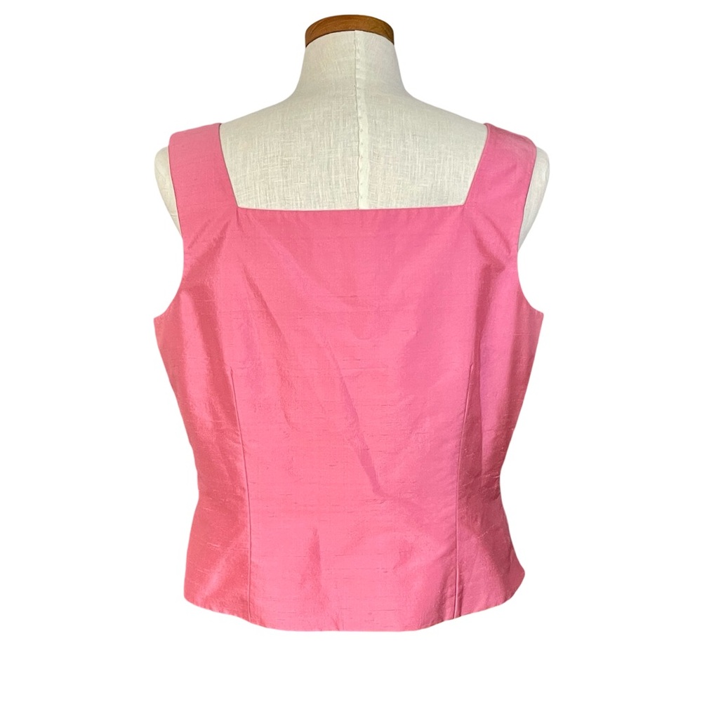 90’s Carlisle Pink Slub Sleeveless Pullover Side Zip Cropped Tank Top Sz14 - Picture 4 of 8